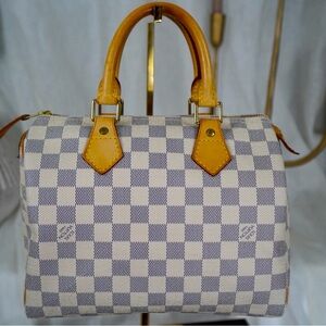 Louis Vuitton handbag Speedy 30 Damier Azur White